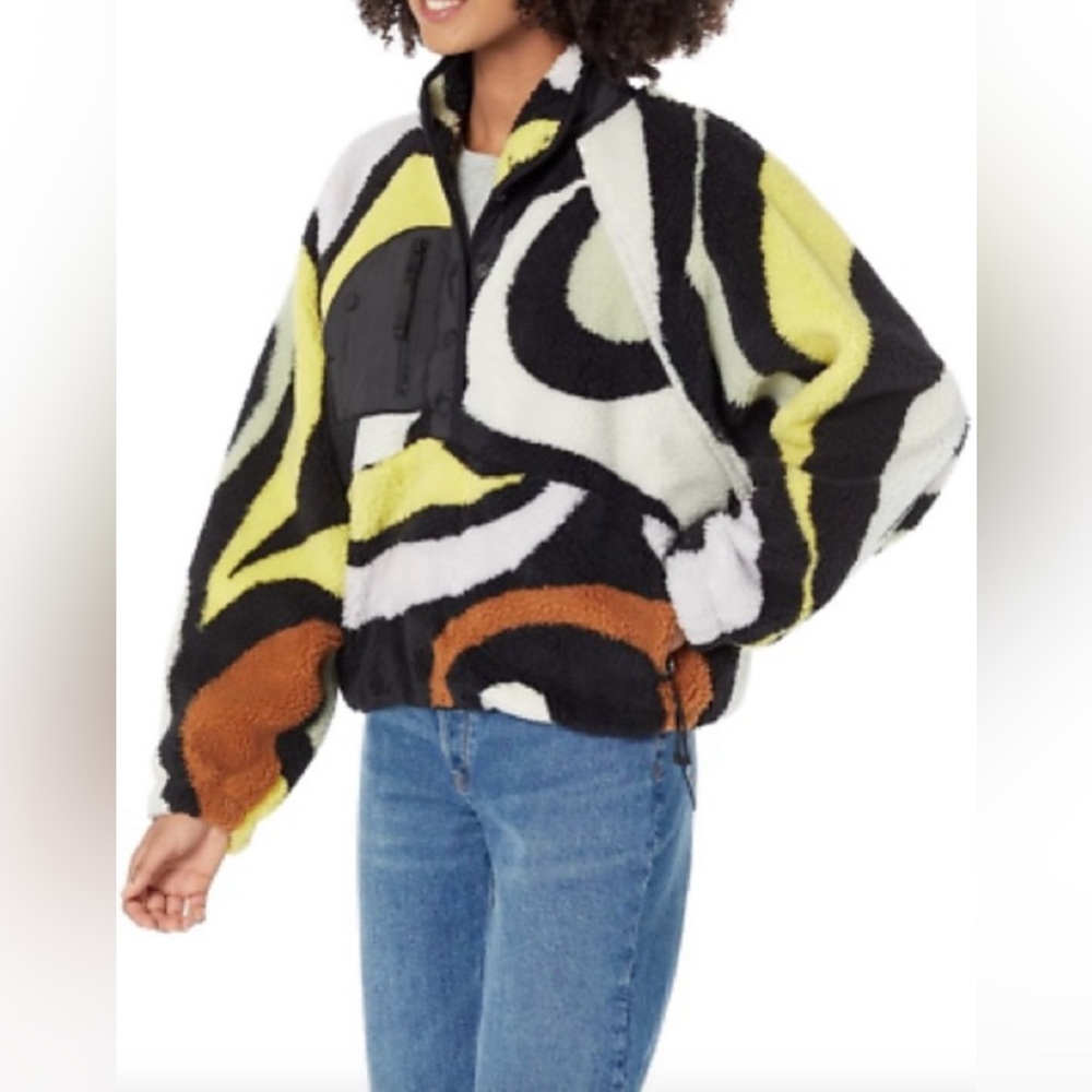 Free People Rocky Ridge Fleece Pullover Colorful Patterned Women's Jacket